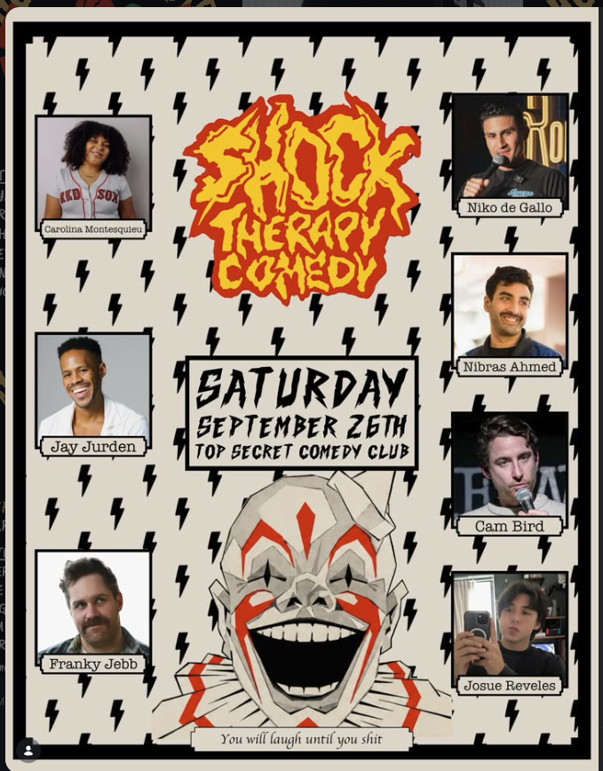 The Top Secret lineup. Jay Jurden, Carolina Montesquieu, Franky Jebb, Cam Bird, Josue Reveles, Nibras Ahmed and Niko De Gallo.